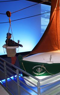 Detail of the life boat with a wax dummy