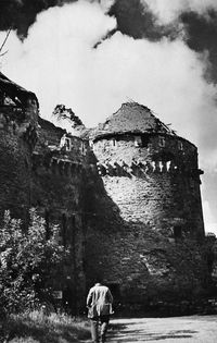 Le château après les bombardements Photo en noir et blanc du château