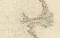 Carte ancienne de la rade de Brest et de ses environs en 1820, assemblée à partir de plans nautiques détaillant côtes, profondeurs et zones maritimes