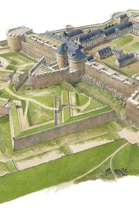 Dessin du château en 1710 Dessin du château vu de haut