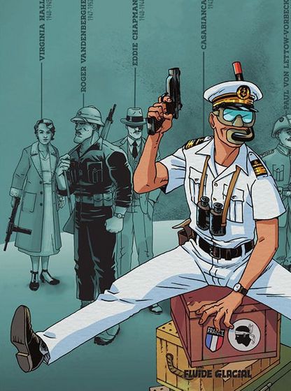 Couverture de la bande dessinée Le Petit Théâtre des Opérations de Julien Hervieux et Monsieur le Chien, éditions Fluide Glacial, mettant en scène des faits d’armes insolites mais réels.