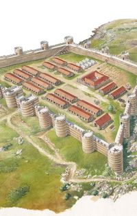 Dessin du château en 280 Dessin du camp romain vue de haut